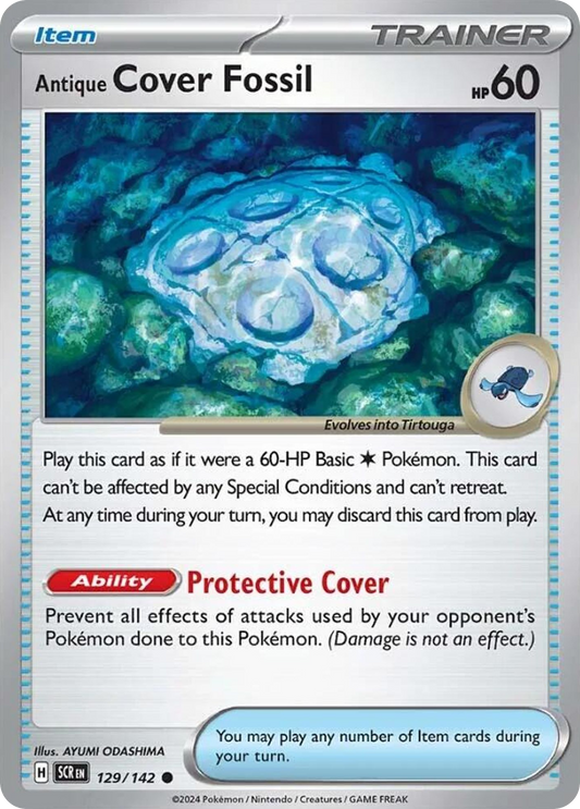 Antique Cover Fossil 129/142 Common | Stellar Crown | Pokemon Card