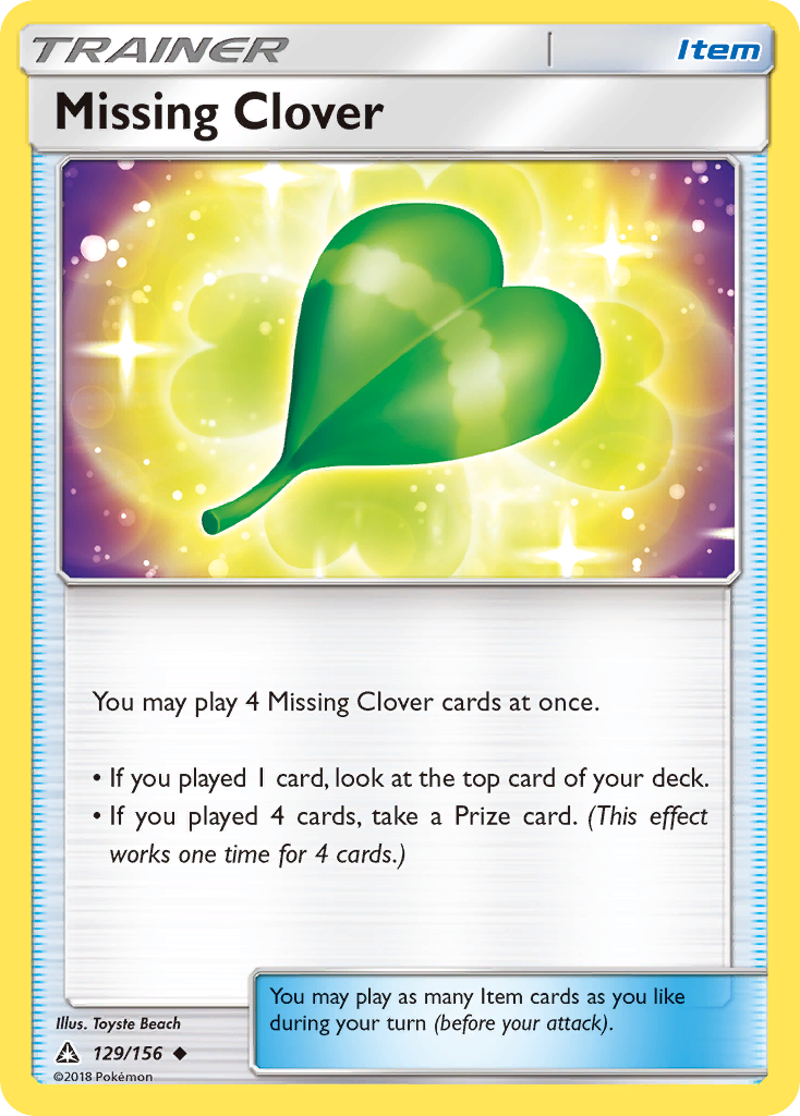 Missing Clover 129/156 Uncommon | Ultra Prism | Pokemon Card