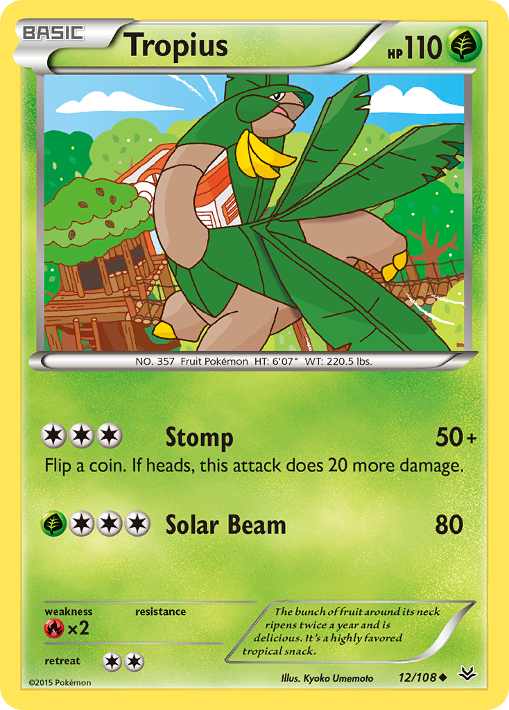 Tropius 12/108 Uncommon | Roaring Skies | Pokemon Card