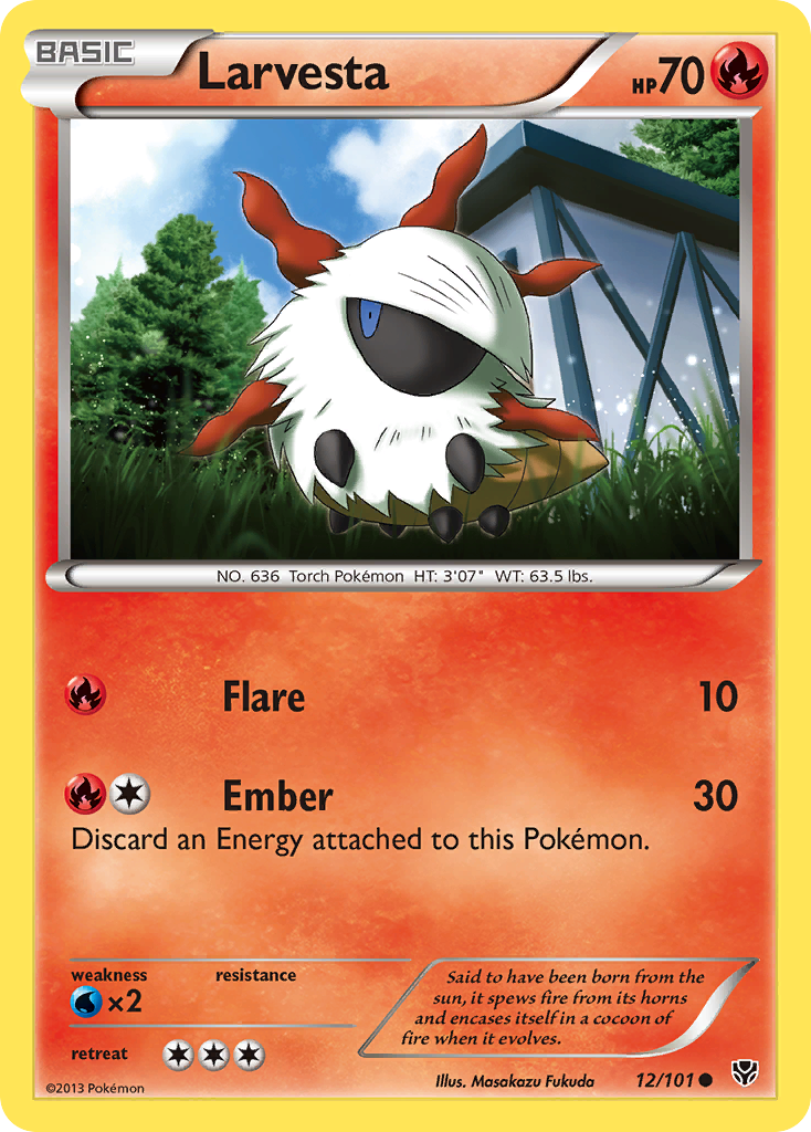 Larvesta 12/101 Common | Plasma Blast | Pokemon Card