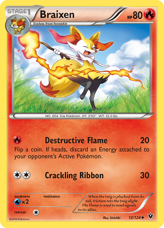 Braixen 12/124 Uncommon | Fates Collide | Pokemon Card