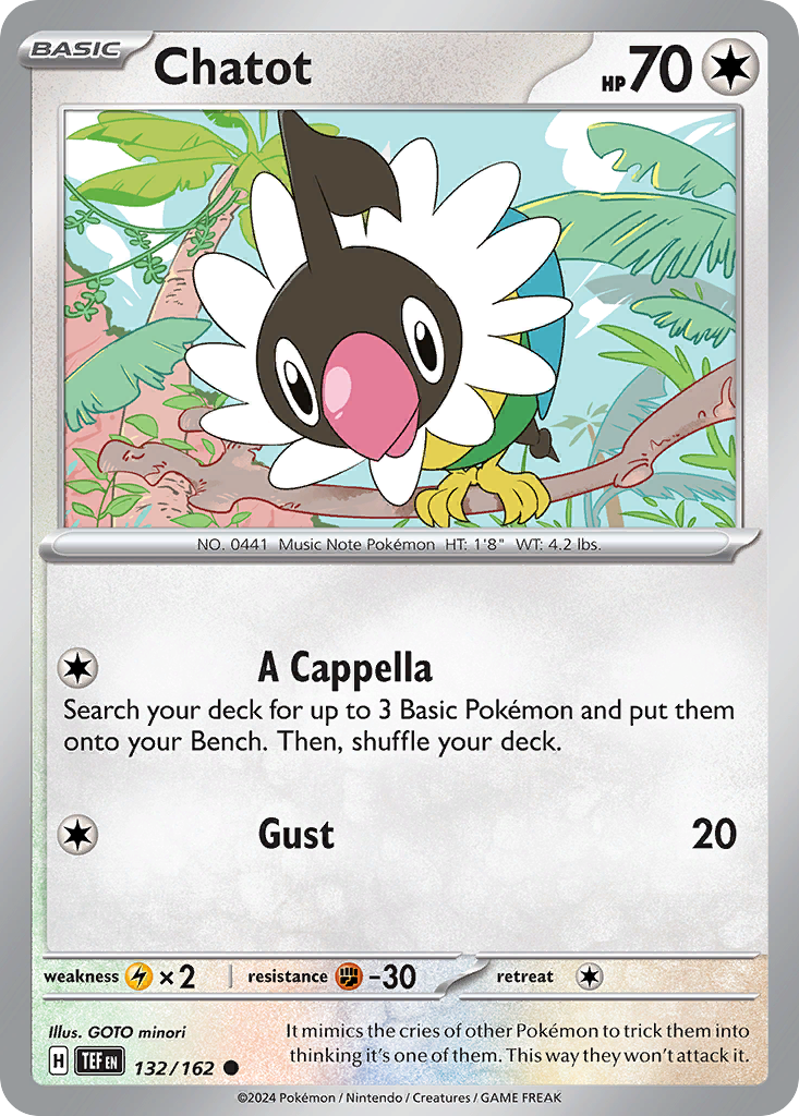 Chatot 132/162 Common | Temporal Forces | Pokemon Card