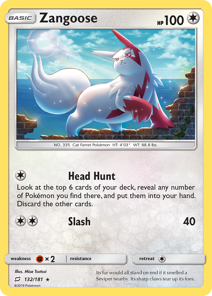 Zangoose 132/181 Rare Holo | Team Up | Pokemon Card