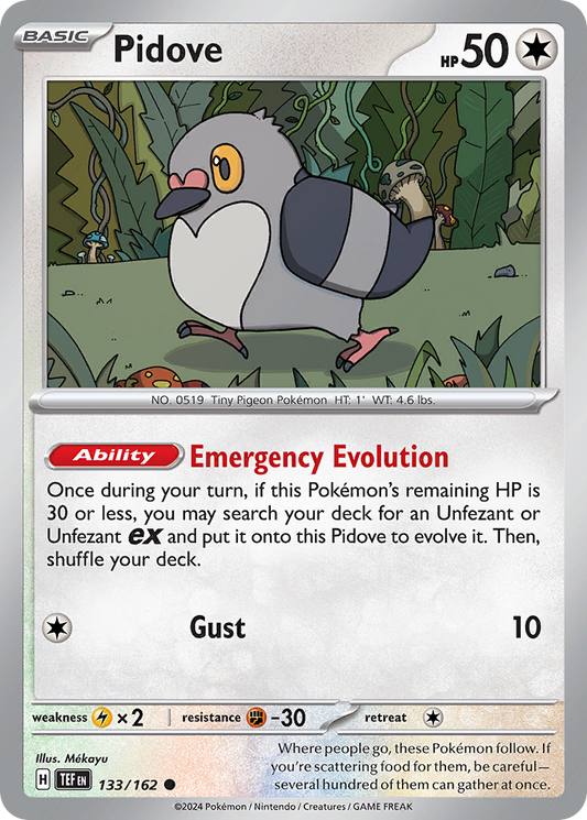 Pidove 133/162 Common | Temporal Forces | Pokemon Card