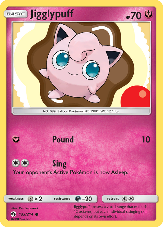 Jigglypuff 133/214 Common | Lost Thunder | Pokemon Card