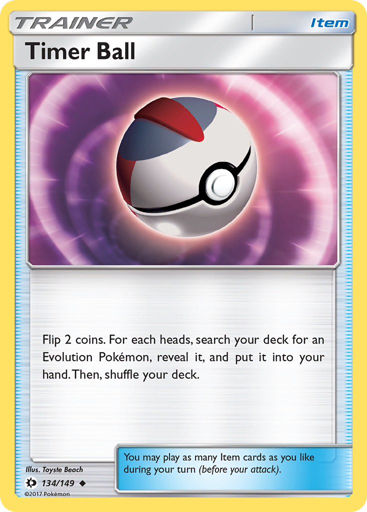 Timer Ball 134/149 Uncommon | Sun & Moon | Pokemon Card