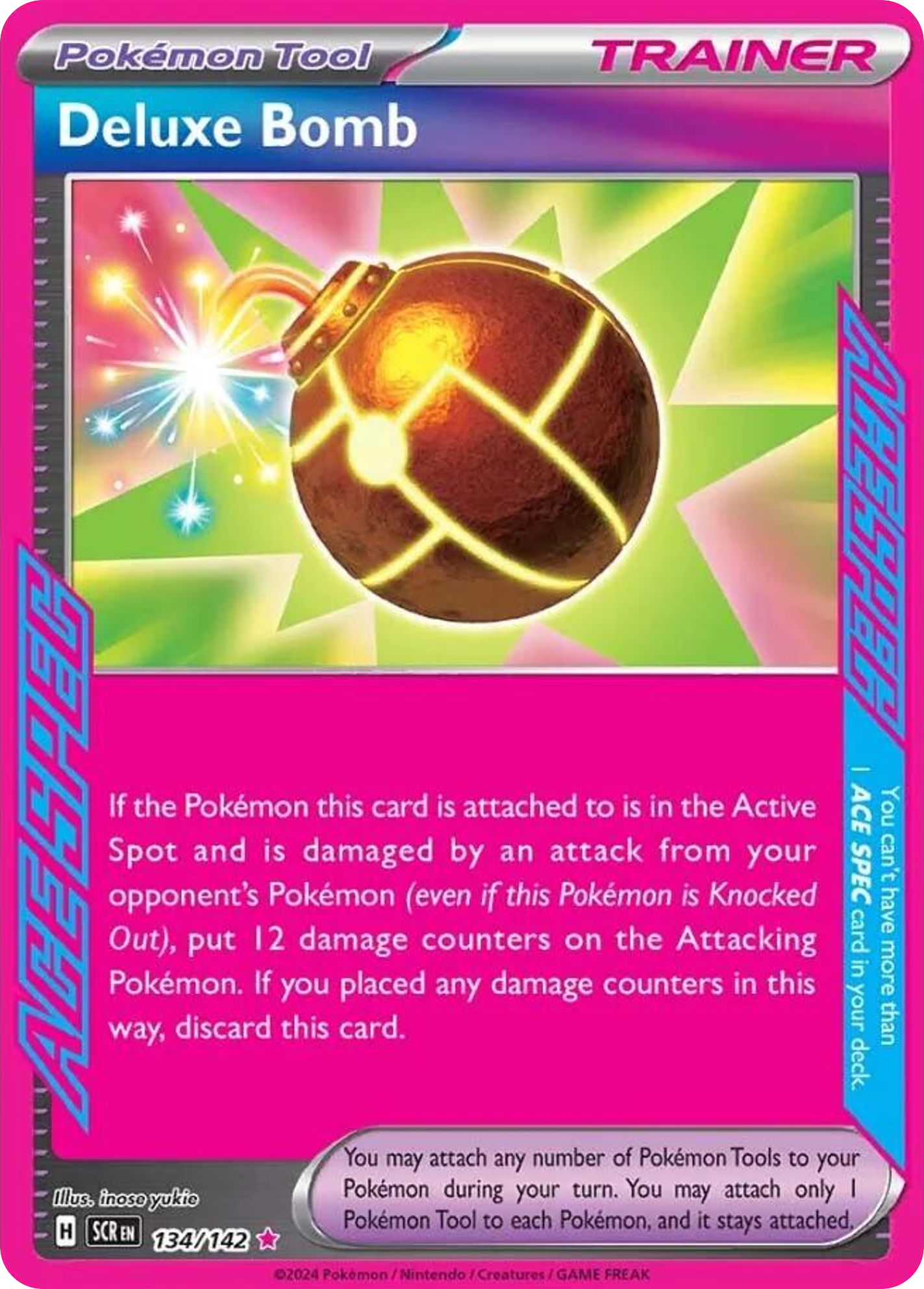 Deluxe Bomb 134/142 ACE SPEC Rare | Stellar Crown | Pokemon Card