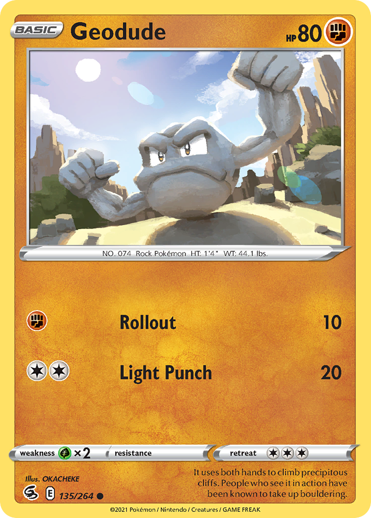 Geodude 135/264 Common | Fusion Strike | Pokemon Card