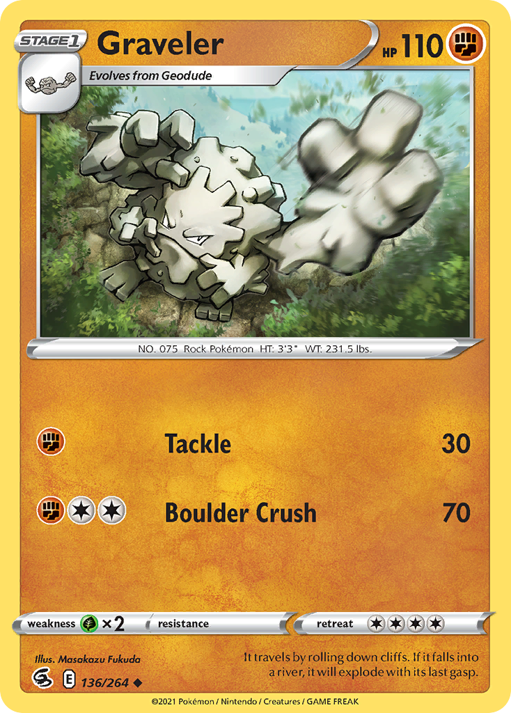 Graveler 136/264 Uncommon | Fusion Strike | Pokemon Card