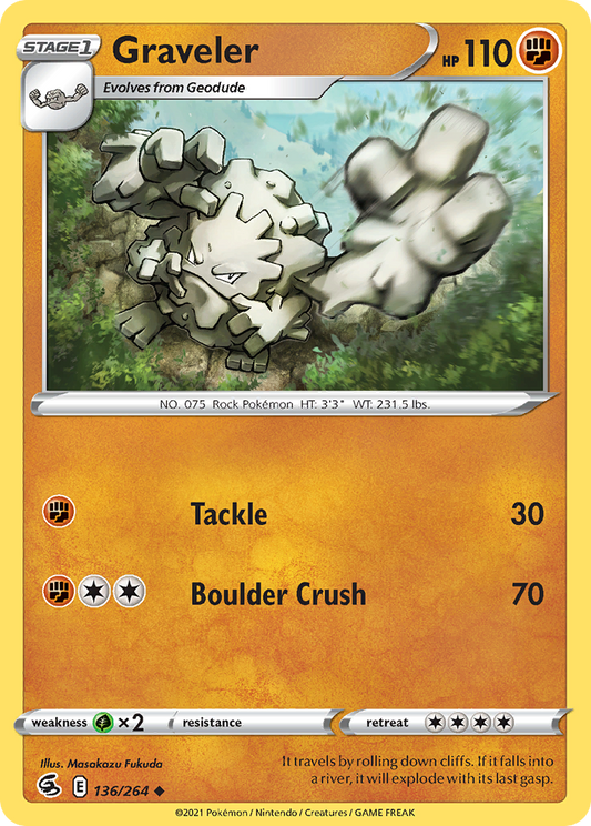 Graveler 136/264 Uncommon | Fusion Strike | Pokemon Card