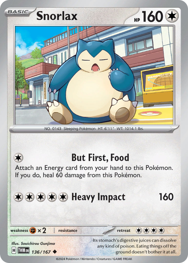 Snorlax 136/167 Uncommon | Twilight Masquerade | Pokemon Card