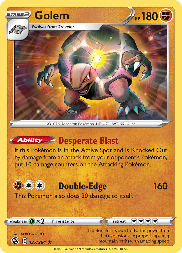 Golem 137/264 Rare | Fusion Strike | Pokemon Card