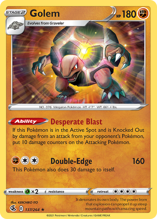 Golem 137/264 Rare | Fusion Strike | Pokemon Card