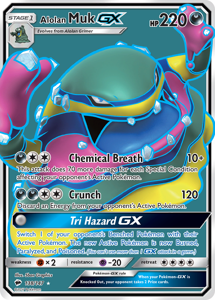 Alolan Muk-GX 138/147 Rare Ultra | Burning Shadows | Pokemon Card