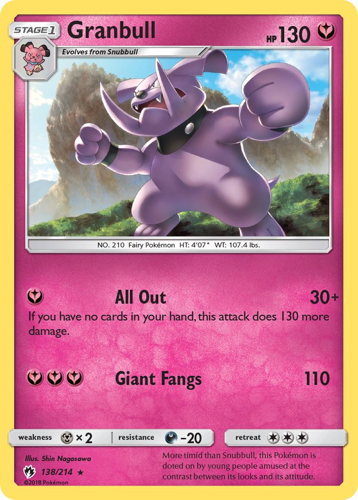 Granbull 138/214 Rare | Lost Thunder | Pokemon Card