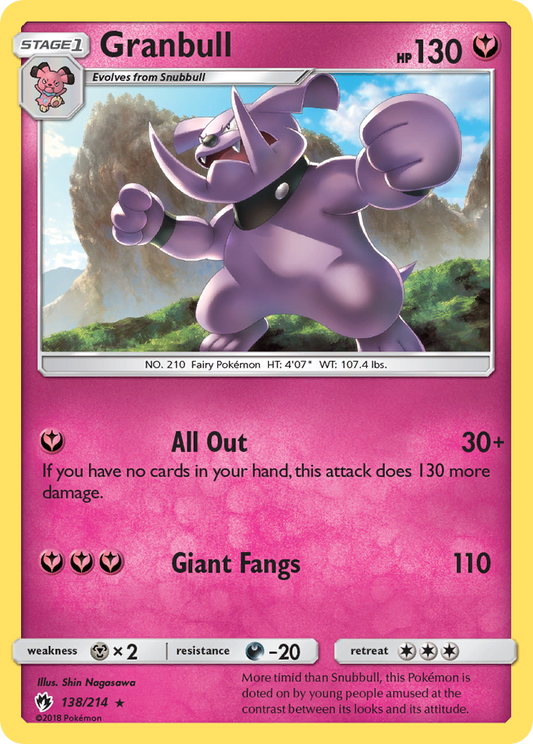 Granbull 138/214 Rare | Lost Thunder | Pokemon Card