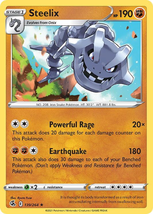 Steelix 139/264 Rare Holo | Fusion Strike | Pokemon Card