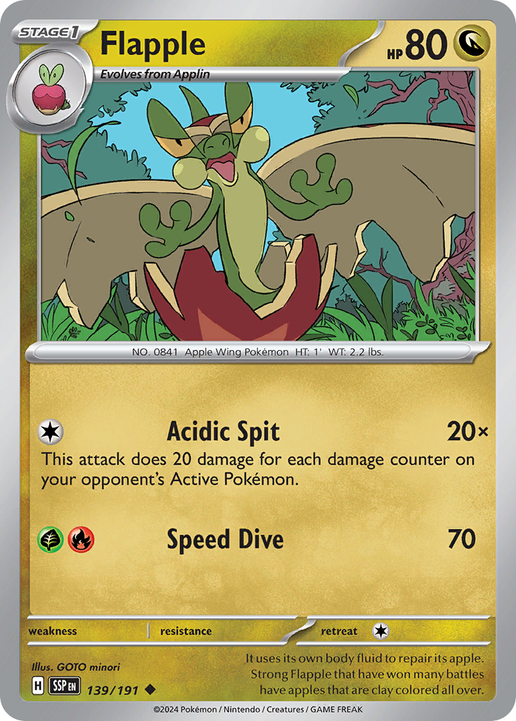 Flapple 139/191 Uncommon | Surging Sparks | Pokemon Card