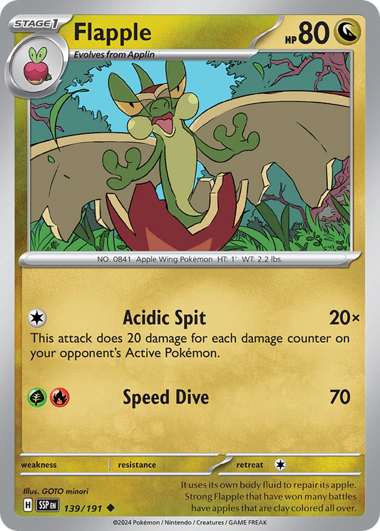 Flapple 139/191 Uncommon | Surging Sparks | Pokemon Card