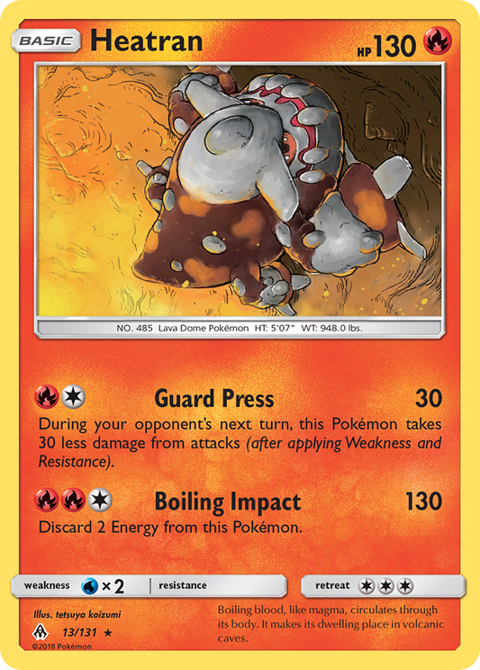 Heatran 13/131 Rare | Forbidden Light | Pokemon Card