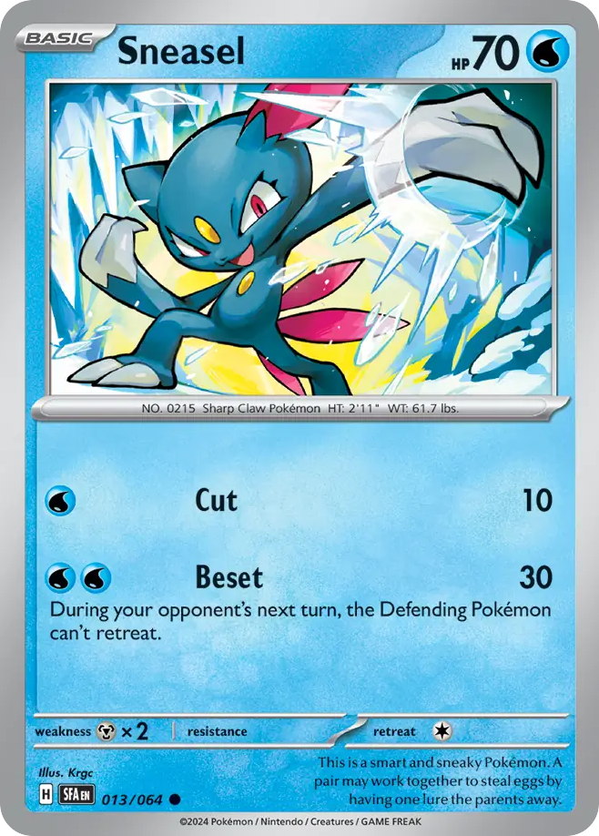 Sneasel 13/64 Common | Shrouded Fable | Pokemon Card