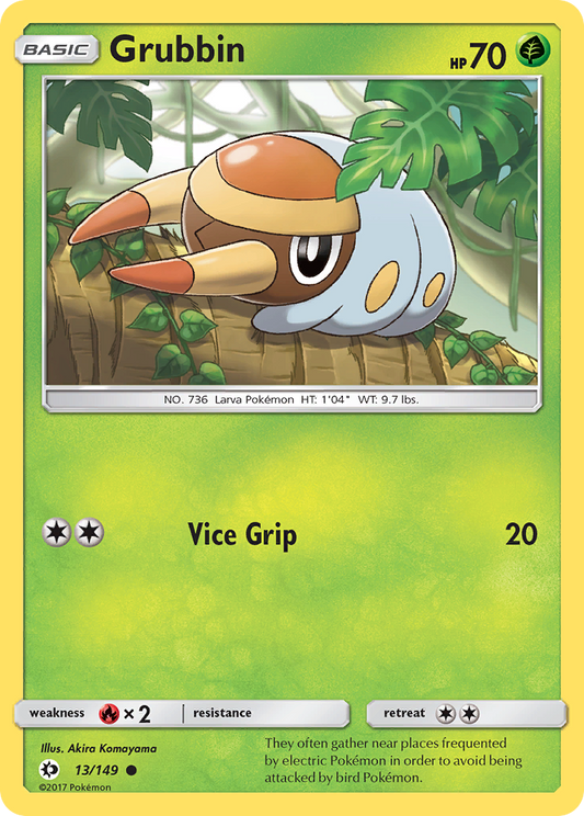 Grubbin 13/149 Common | Sun & Moon | Pokemon Card