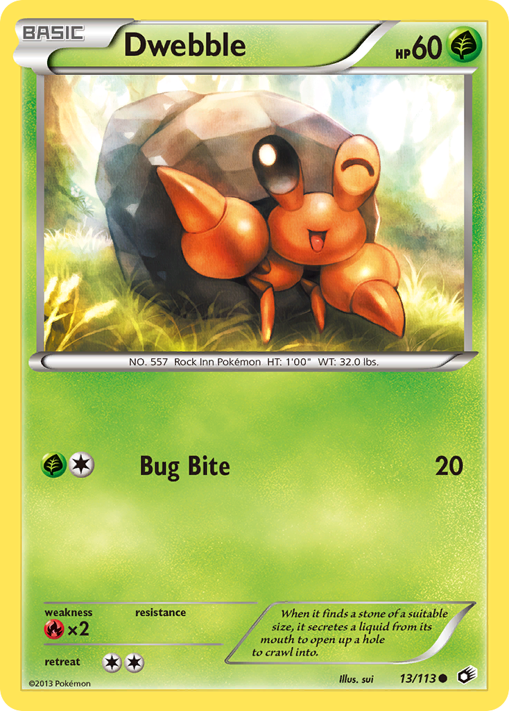 Dwebble 13/113 Common | Legendary Treasures | Pokemon Card