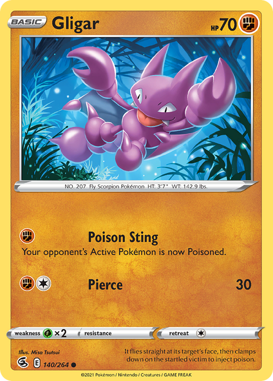 Gligar 140/264 Common | Fusion Strike | Pokemon Card