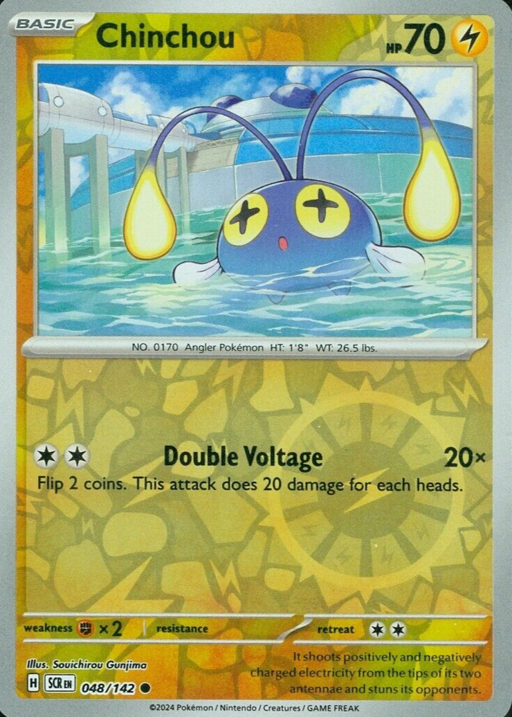 Chinchou 48/142 Reverse Holo | Stellar Crown | Pokemon Card