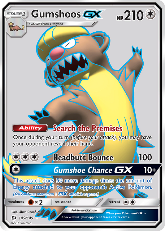 Gumshoos-GX 145/149 Rare Ultra | Sun & Moon | Pokemon Card