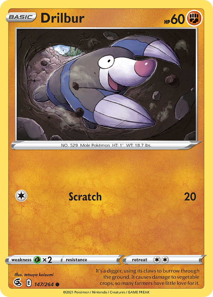 Drilbur 147/264 Common | Fusion Strike | Pokemon Card