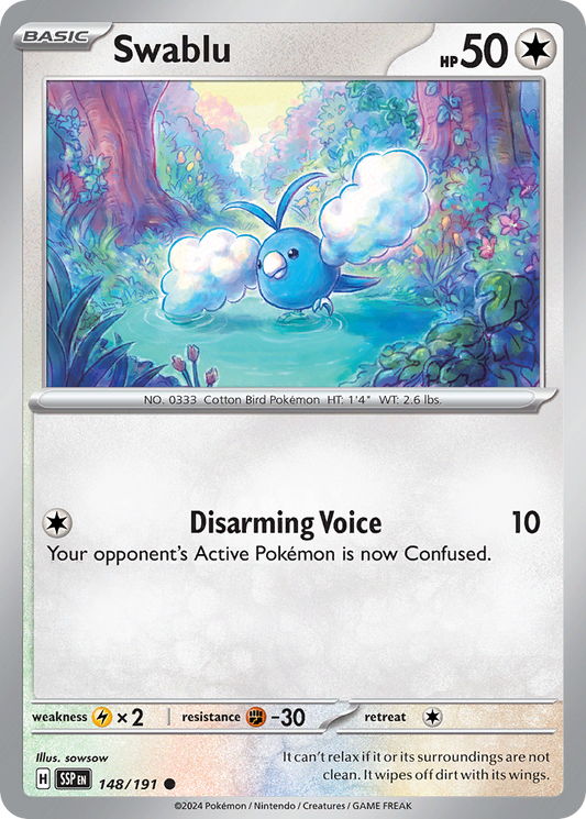 Swablu 148/191 Common | Surging Sparks | Pokemon Card