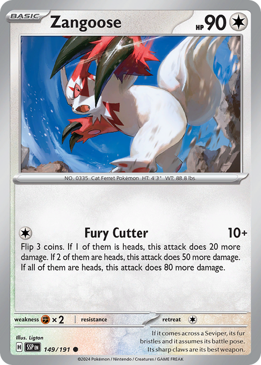 Zangoose 149/191 Common | Surging Sparks | Pokemon Card