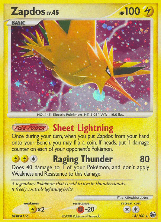 Zapdos 14/100 Rare Holo | Majestic Dawn | Pokemon Card