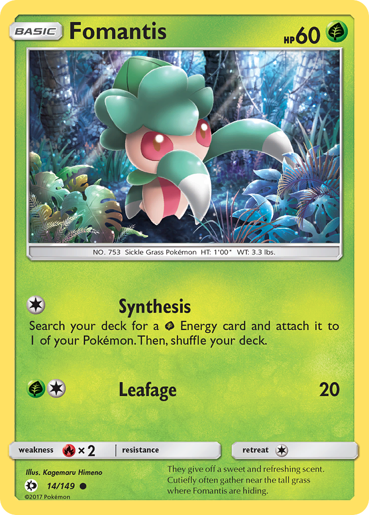 Fomantis 14/149 Common | Sun & Moon | Pokemon Card