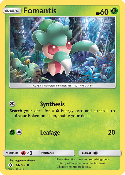 Fomantis 14/149 Common | Sun & Moon | Pokemon Card