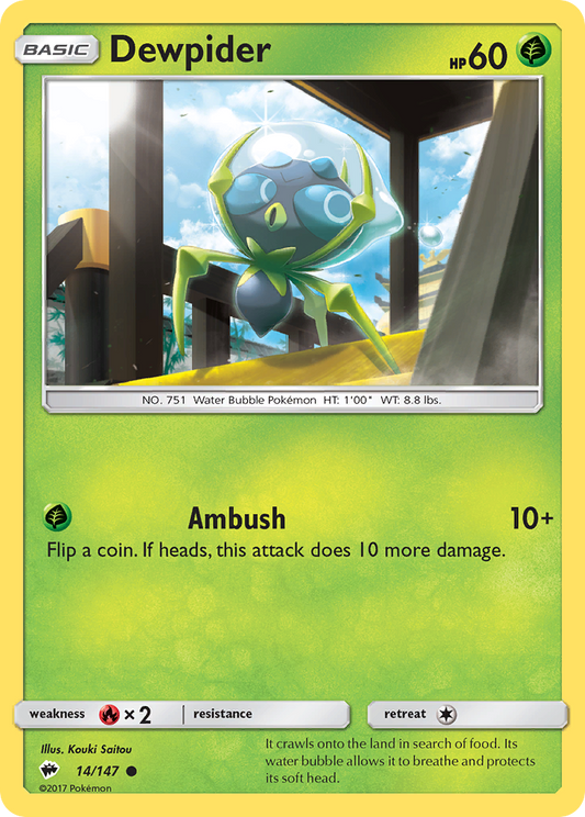 Dewpider 14/147 Common | Burning Shadows | Pokemon Card