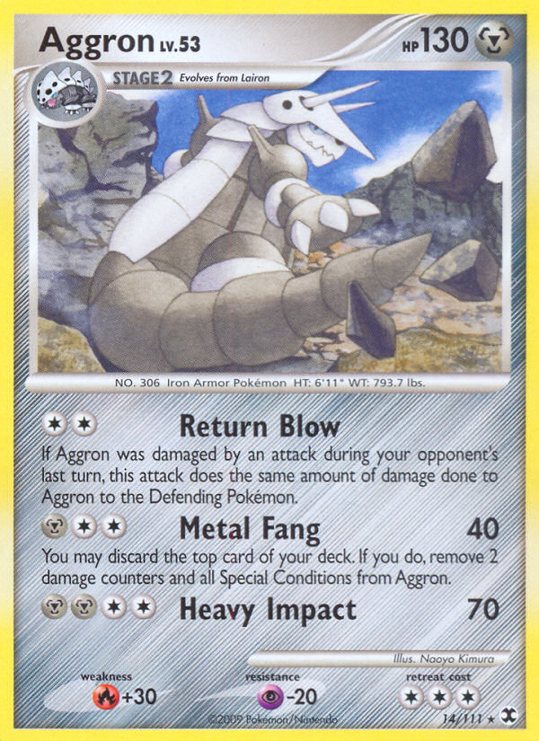 Aggron 14/111 Rare | Rising Rivals | Pokemon Card