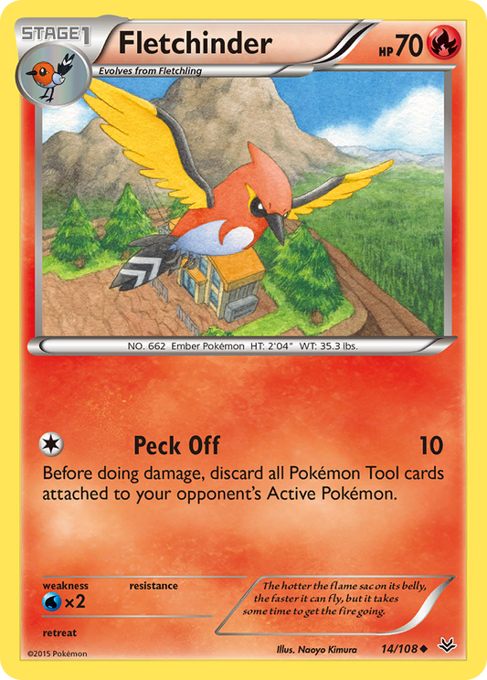 Fletchinder 14/108 Uncommon | Roaring Skies | Pokemon Card