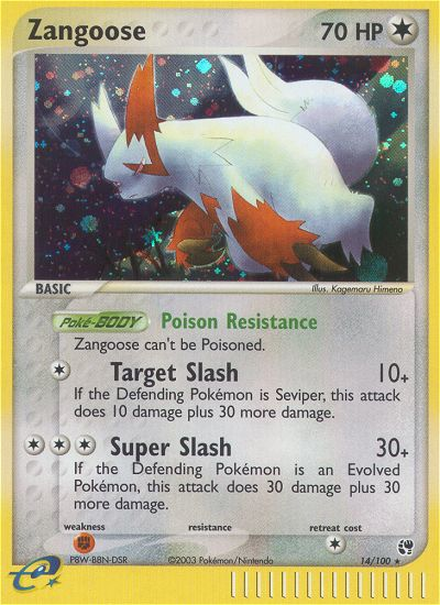 Zangoose 14/100 Rare Holo | Sandstorm | Pokemon Card