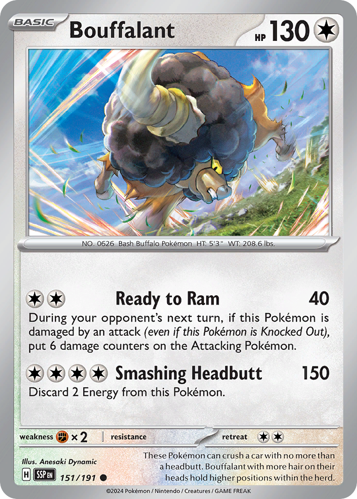 Bouffalant 151/191 Common | Surging Sparks | Pokemon Card