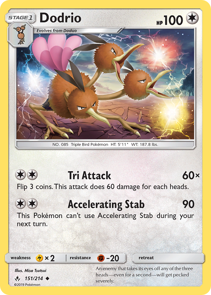 Dodrio 151/214 Uncommon | Unbroken Bonds | Pokemon Card