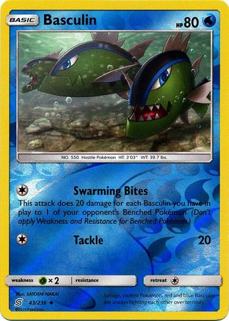 Basculin 43/236 Reverse Holo | Unified Minds | Pokemon Card