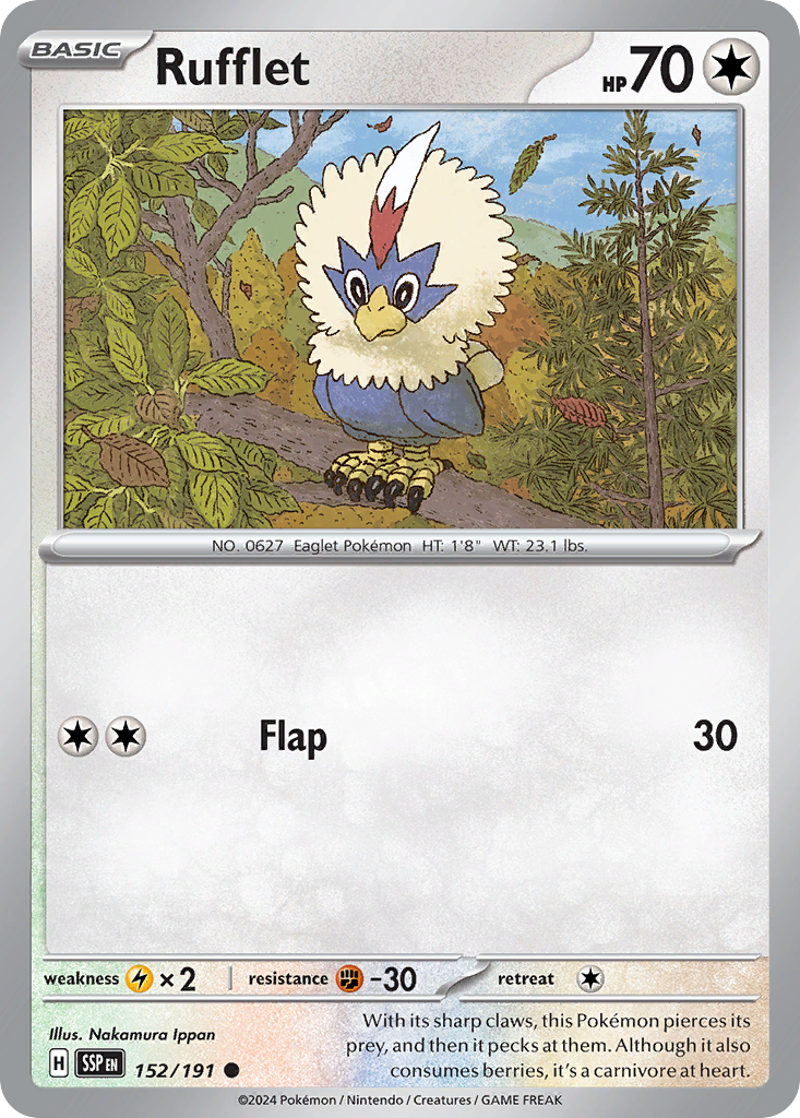 Rufflet 152/191 Common | Surging Sparks | Pokemon Card