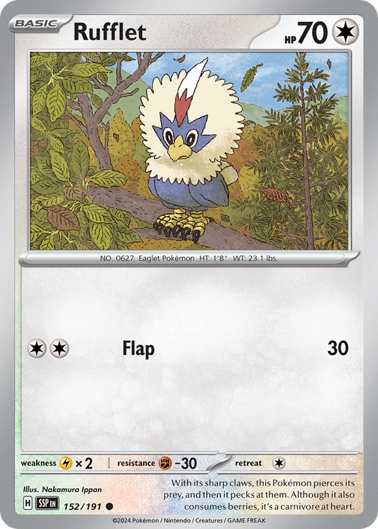 Rufflet 152/191 Common | Surging Sparks | Pokemon Card