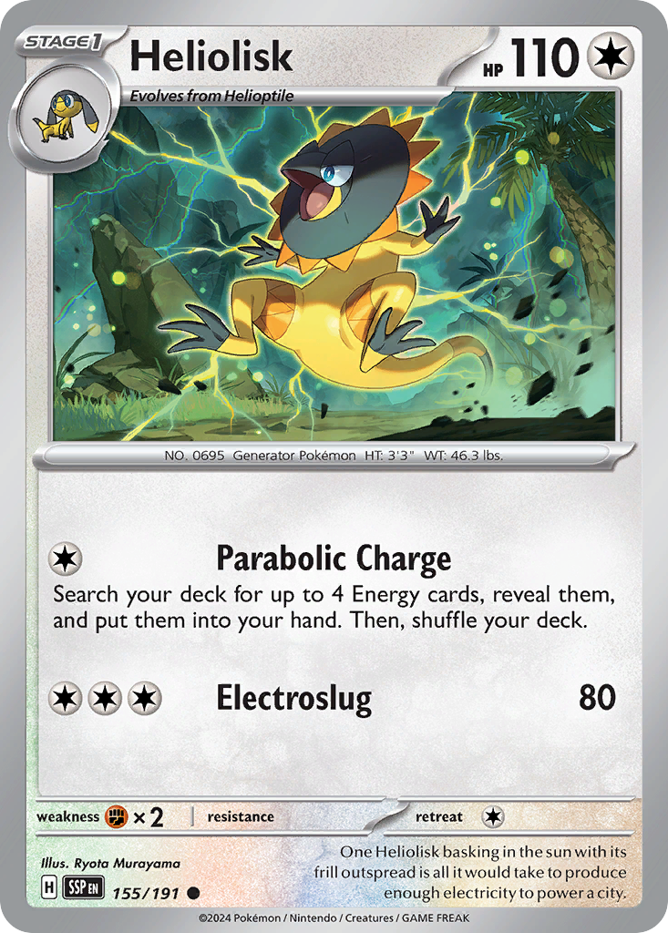 Heliolisk 155/191 Common | Surging Sparks | Pokemon Card