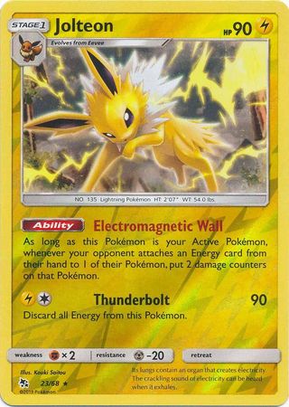 Jolteon 23/68 Reverse Holo | Hidden Fates | Pokemon Card