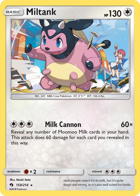 Miltank 158/214 Rare | Lost Thunder | Pokemon Card