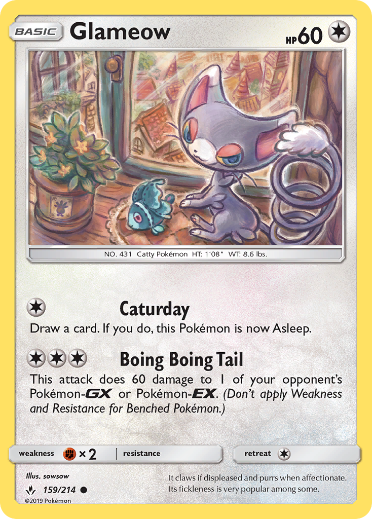 Glameow 159/214 Common | Unbroken Bonds | Pokemon Card