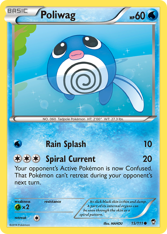 Poliwag 15/111 Common | Furious Fists | Pokemon Card